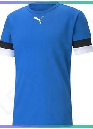 Футболка puma teamrise jersey синя чоловіча xl для футболу з поліестеру легка дихаюча спортивна футбол sku_704932-02