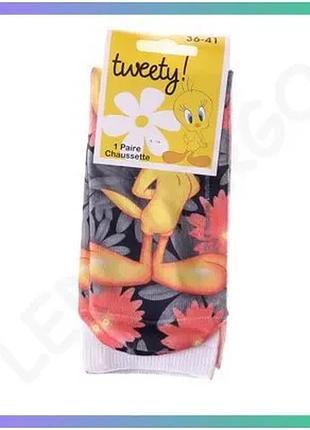 Шкарпетки looney tunes tweety чорні для дітей 36-41 унісекс повсякденні дихаючі шкарпетки sku_17890935-1