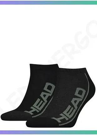 Спортивные шкарпетки head performance sneaker 2ppk унисекс 35-38 черные зеленые для тренировок и повсе sku_791018001-164
