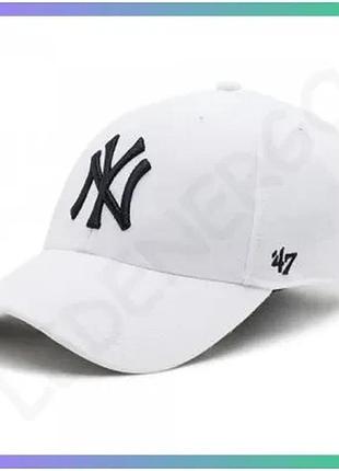 Кепка 47 brand ny yankees біла сірий унісекс регульована застібка спортивний стиль кепка для активного sku_b-mvp17wbv-whf