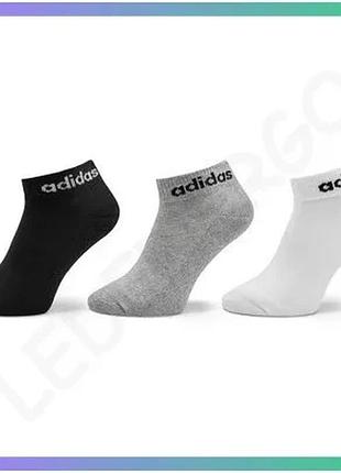 Шкарпетки adidas c lin ankle 3p белый черный серый унисекс 37-39 для спорта и повседневной носки sku_ic1304