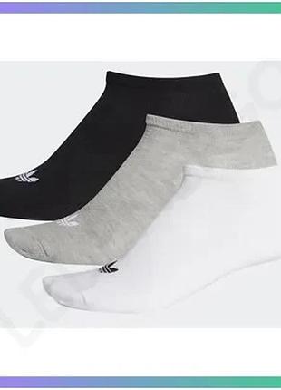 Шкарпетки adidas trefoil liner 3p белые серые черные унисекс 43-46 три пары в упаковке sku_ft8524