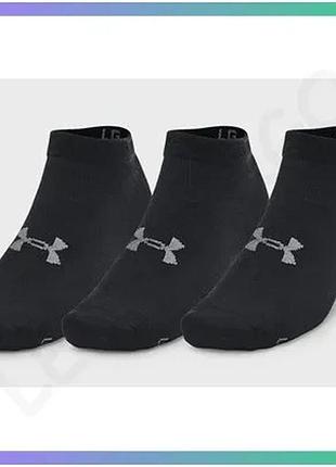 Шкарпетки under armour essential low cut 3 пары черные унисекс для спорта и активного отдыха sku_1382958-001