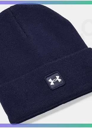 Шапка ua halftime cuff синя чоловіча акрилова трикотажна шапка для спорту та активного відпочинку sku_1373155-410