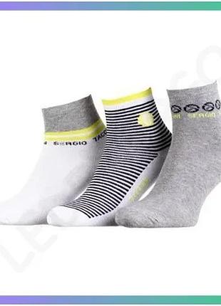 Шкарпетки sergio tacchini 3 пари жовті сірі для жінок 36-41 спортивні вологовивідні бавовняні sku_13150194-1