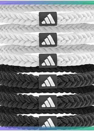 Резинки для волос adidas braided hair ties 6pk черные и белые для волос унисекс для тренировок sku_adac-16560