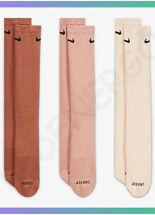 Шкарпетки nike u nk everyday plus cush crew бежеві коричневі чоловічі 42-46 для спорту та повсякденног sku_sx6888-914