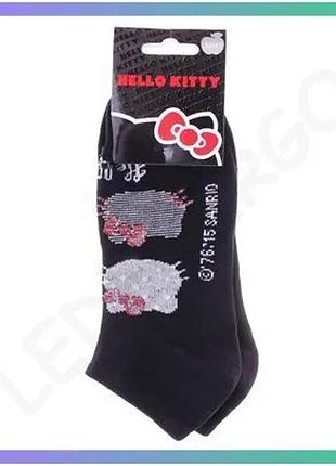 Шкарпетки hello kitty чорні 36-41 унісекс бавовняні з принтом для дітей комфортні для повсякденного но sku_13890128-6