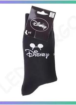 Шкарпетки mickey logo disney чорні 43-46 бавовняні унісекс для повсякденного носіння з принтом міккі м sku_93154962-2