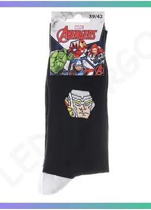 Шкарпетки marvel thor черные 43-46 для детей дышащие хлопковые носки унисекс sku_93152262-7