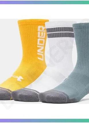 Спортивные шкарпетки under armour performance tech crew 3 пары для бега фитнеса баскетбола унитекс sku_1379515-587