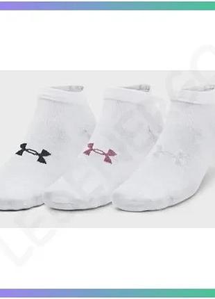 Шкарпетки under armour essential low cut 3pk белые унисекс xl для спорта и активного отдыха sku_1382958-100