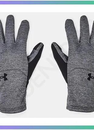 Рукавички under armour storm fleece сірі чорні чоловічі lg для спорту зимові рукавички sku_1365958-025