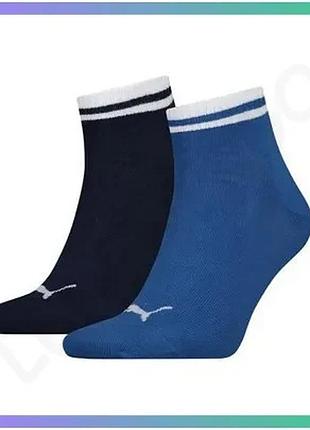 Шкарпетки puma heritage quarter 2p синий унисекс 35-38 для спорта и повседневной носки sku_281012001-001