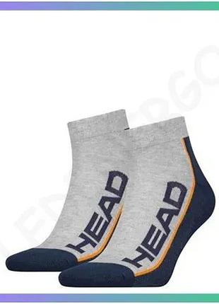 Шкарпетки head stripe quarter 2-pack синяя серая унисекс 35-38 для спорта и тренировок sku_781009001-870