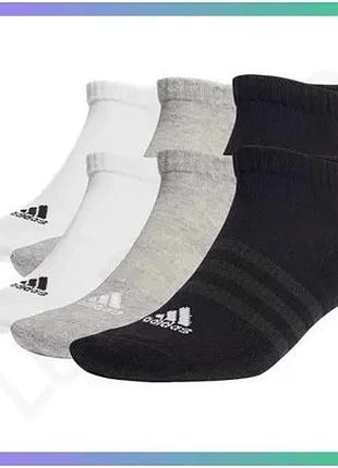 Шкарпетки adidas c spw low 6p белые серые черные унисекс 40-42 спортивные носки 6 пар sku_ic1340