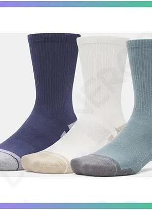 Шкарпетки under armour performance tech 3pk crew синяя бежевый бирюзовый унисекс для спорта и активног sku_1379512-587