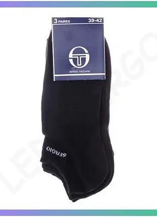 Шкарпетки sergio tacchini 3 пари чорні жіночі 35-38 спортивні бавовняні для активного відпочинку sku_93155067-1