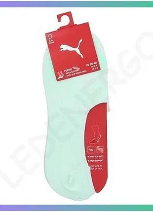 Шкарпетки puma footie 2p unisex фіолетовий м'ятний 39-42 шкарпетки-сліди для чоловіків та жінок sku_141011001-004