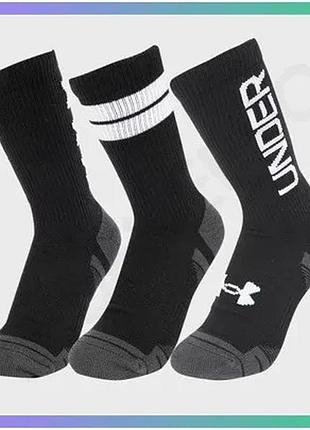 Спортивные носки under armour perf tech nov 3pk crew черные xl для мужчин и женщин амортизация и подде sku_1379515-002