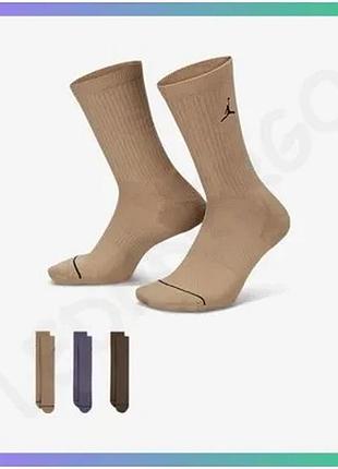 Шкарпетки nike u j ed cush poly crew 3pr коричневі фіолетові унісекс 46-50 для спорту та повсякденного sku_dx9632-905