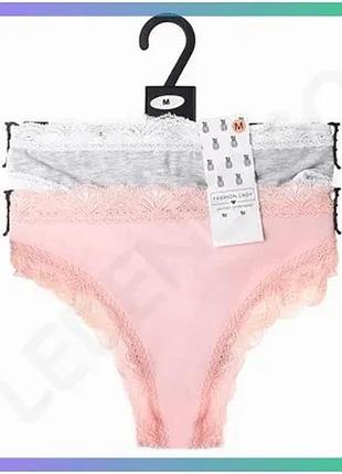 Трусы fashion lady tan tanga f серые персиковые l женские 95% хлопка 5% эластана для комфорта и стиля sku_13890384-3