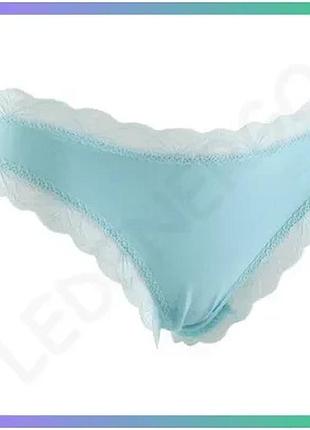 Трусы fashion lady tan tanga f белые бирюзовые для женщин xl хлопок с кружевом и бантиком sku_13890384-1
