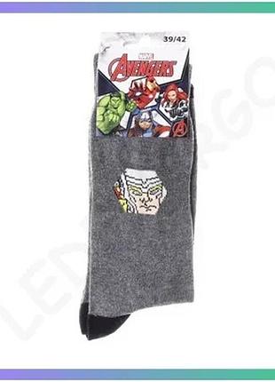 Шкарпетки marvel thor сірі для дітей 39-42 унісекс бавовна поліамід поліестер еластан комфортні для по sku_93152262-8