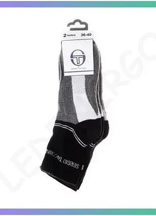 Шкарпетки sergio tacchini 3 пари чорні сірі білі унісекс для спорту та повсякденного носіння 36-40 sku_13150661-3
