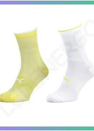 Шкарпетки puma sock classic 2p жовті білі для жінок універсальні 35-38 м'які комфортні sku_103003001-013