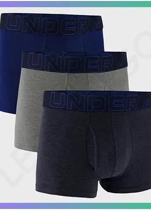 Трусы under armour performance cotton 3in синий серый темно-синий lg для мужчин спортивные sku_1383891-410