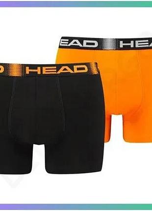 Труси-боксери head basic boxer 2p чорний помаранчевий чоловічі s спортивний стиль боксери для чоловікі sku_701219886-001