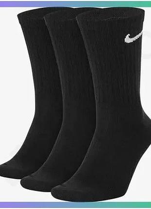 Шкарпетки nike u nk everyday ltwt crew 3pr черные унисекс 46-50 для спорта и активного отдыха sku_sx7676-010