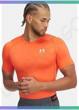 Футболка компрессионная under armour hg armour comp ss оранжевая для мужчин sm спортивная одежда sku_1361518-847