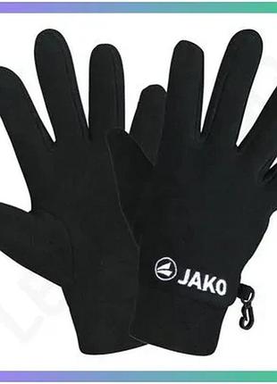 Флисовые рукавички jako черные унисекс 100% полиэстер для зимы 10 (26см) теплые перчатки sku_1230-08