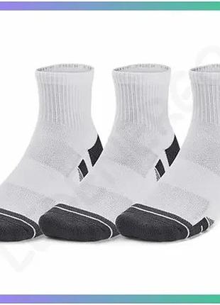Шкарпетки under armour performance tech 3pk qtr белые унисекс для спорта и повседневной носки sku_1379510-100