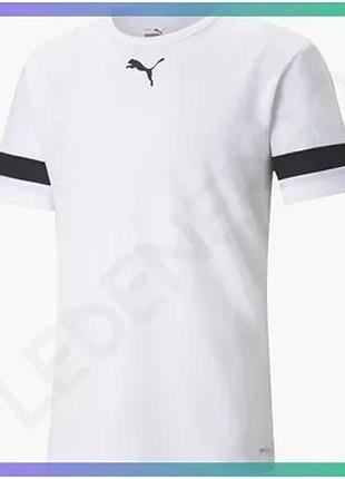 Футболка puma teamrise jersey біла чоловіча l для футболу з поліестеру легка та повітропроникна футбол sku_704932-04