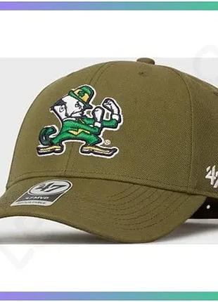 Кепка 47 brand notre dame fighting irish зелена універсальна спортивна кепка для чоловіків і жінок sku_mvpsp1100wbp-sw
