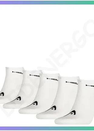 Спортивные шкарпетки head sneaker 5p унисекс белые 39-42 для тренировок и повседневного использования sku_781501001-300