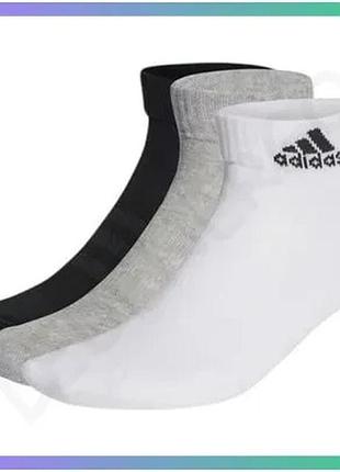 Шкарпетки adidas c spw ank 3p белые черные серые унисекс xl 46-48 спортивные носки для тренировок sku_ic1281