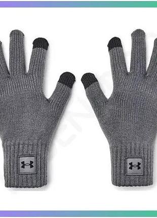 Рукавички under armour halftime gloves сірі чоловічі l/xl акрилові спортивні рукавички для зими sku_1373157-013