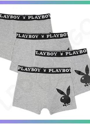 Набір з 4 труси-боксери playboy annya сірі для чоловіків s бавовна еластан комфортні для щоденного нос sku_00000014659