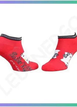 Шкарпетки hello kitty червоні для дітей 36-41 бавовняні унісекс повсякденні комфортні sku_13890128-8