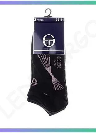 Шкарпетки sergio tacchini 3-pack чорні жіночі 36-41 спортивні з бавовни для комфорту та стилю sku_13890562-2