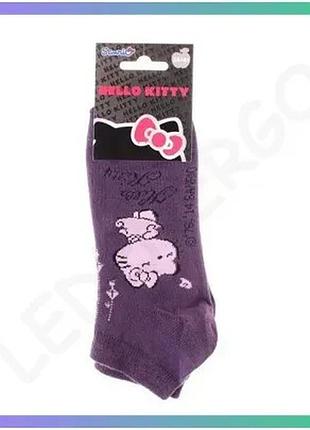 Шкарпетки hello kitty фіолетові для дітей 35-41 бавовняні з принтом для повсякденного носіння комфортн sku_13890712-4