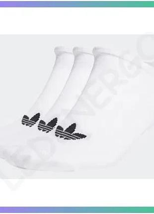 Шкарпетки adidas trefoil liner 3p белые унисекс 43-46 классические спортивные носки из бавовны sku_s20273