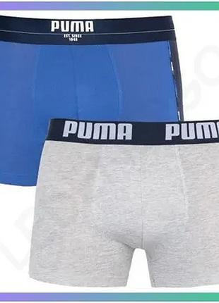 Труси-боксери puma statement boxer 2p сині сірі для чоловіків s спортивні боксери комплект 2 пари sku_501006001-010