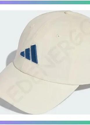 Кепка adidas dad cap big log молочная унисекс 100% хлопок для спорта и повседневной носки sku_ke8267