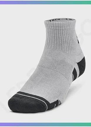 Спортивные носки under armour performance tech 3pk qtr серые унисекс для тренировок и активного отдыха sku_1379510-011