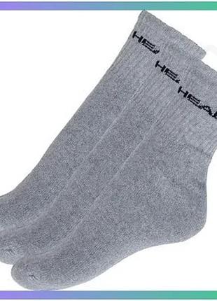 Шкарпетки head short crew 3ppk унисекс серые 35-38 для тренировок и повседневной носки sku_771026001-400